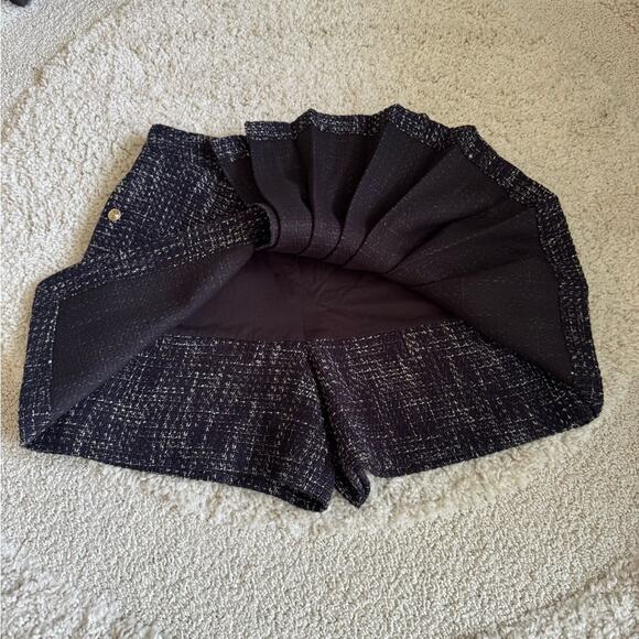 Maje Tweed Skort Skirt Shorts Navy Blue Size 40 Large EUC - Picture 4 of 10